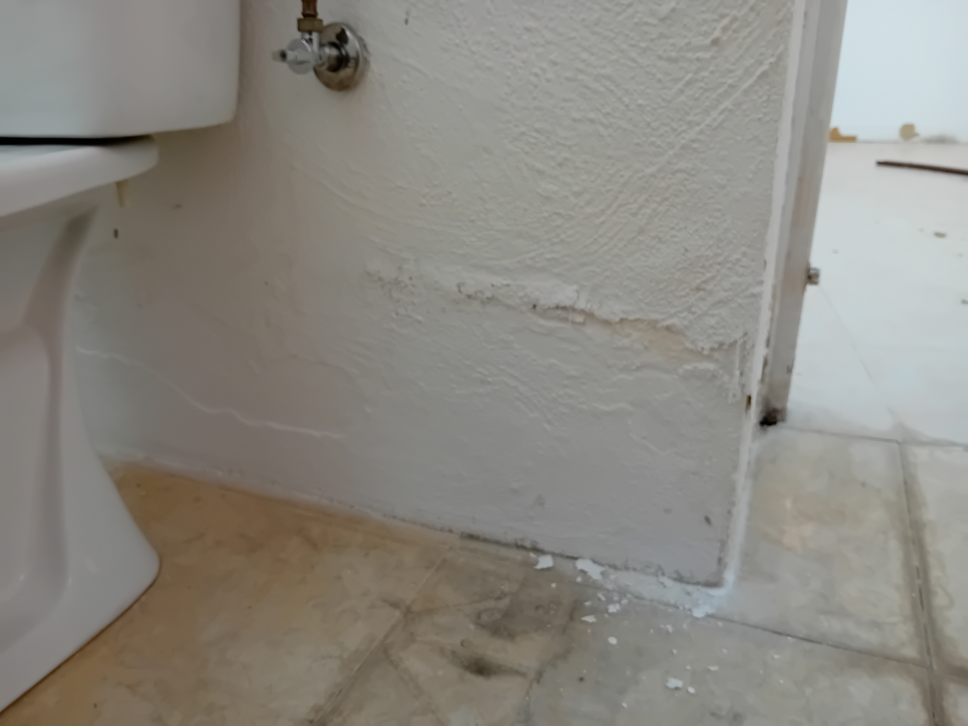 WC-Bereich mit feuchter Wand unten